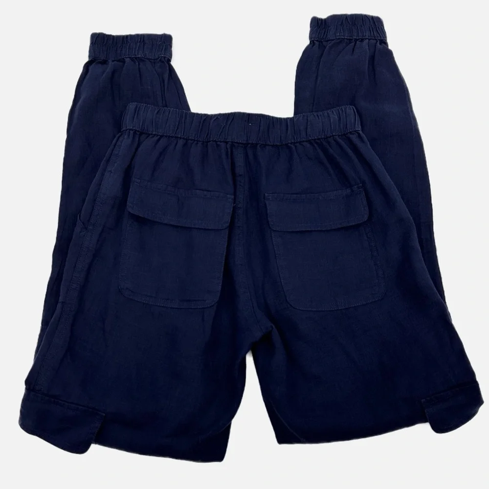 Nicole Miller Linen Navy Utility Joggers Pants XS - Picture 4 of 12